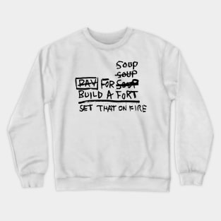 Soup Fort Fire Doodle Black Crewneck Sweatshirt